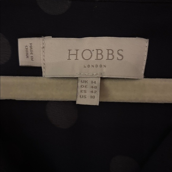 Hobbs London Polka Dot Navy and White Dress - Picture 4 of 7